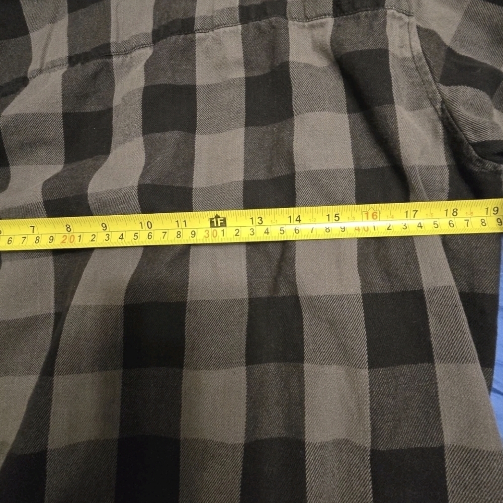 Hot Leathers Mens XXL Black Gray Plaid Heavyweight Cotton Riding Flannel - Picture 8 of 10